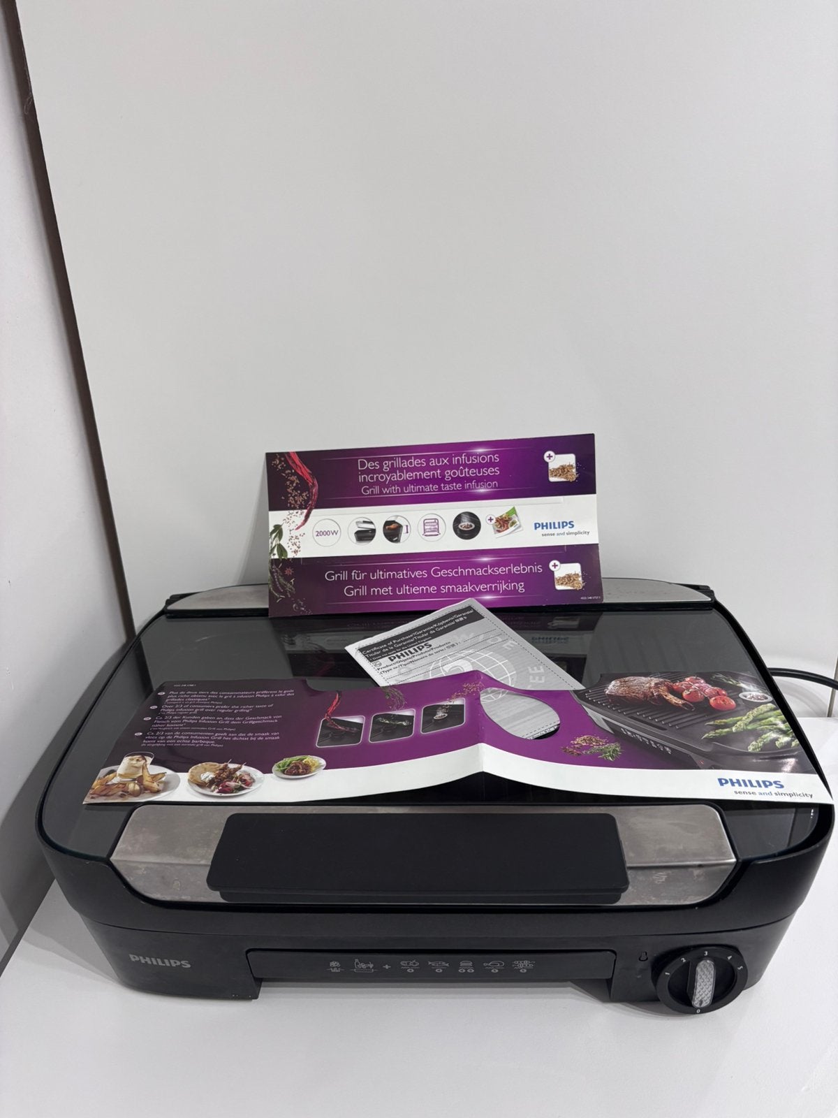 Philips Avance HD6360 Grill en Plancha - als nieuw!, Elektronische apparatuur, Grillplaten, Ophalen, Vaatwasmachinebestendig, Zo goed als nieuw