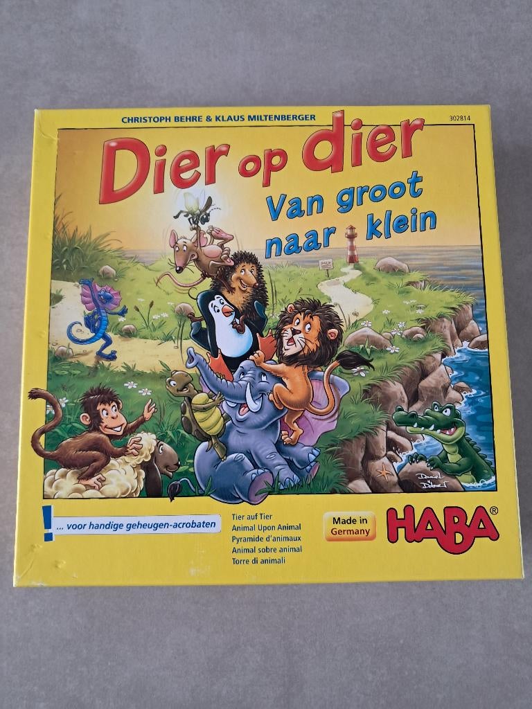 Haba spel ´dier op dier van groot naar klein´, Hobby en Vrije tijd, Een of twee spelers, Ophalen of Verzenden, Gebruikt