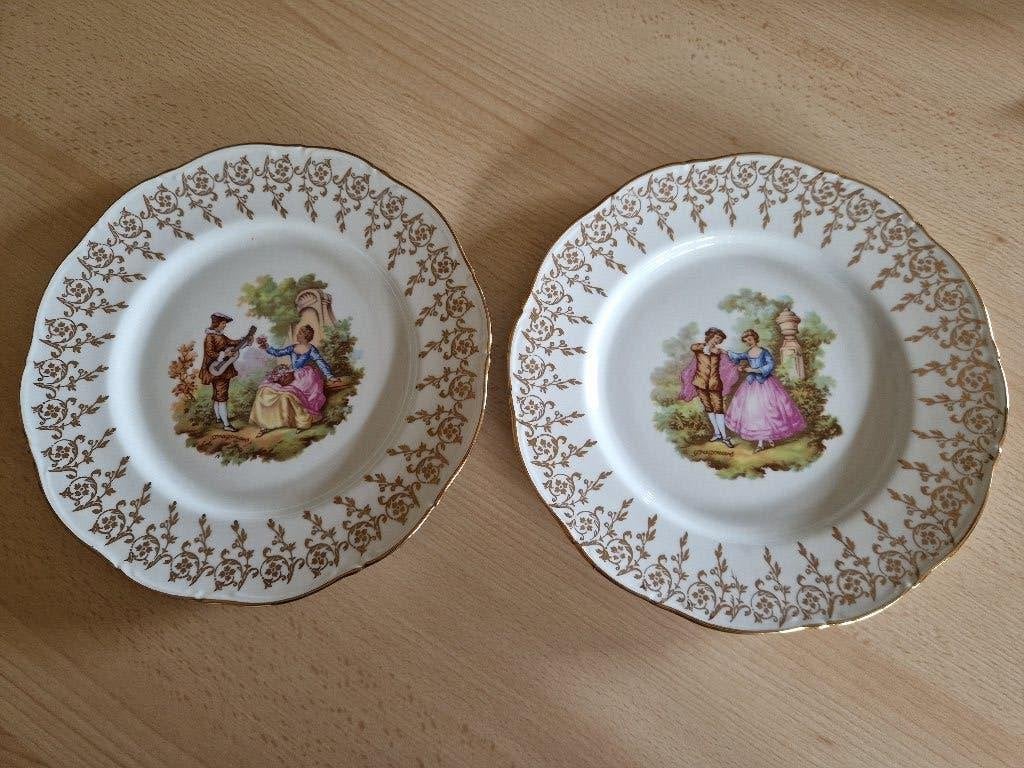 2 assiettes vintage en porcelaine, Enlèvement
