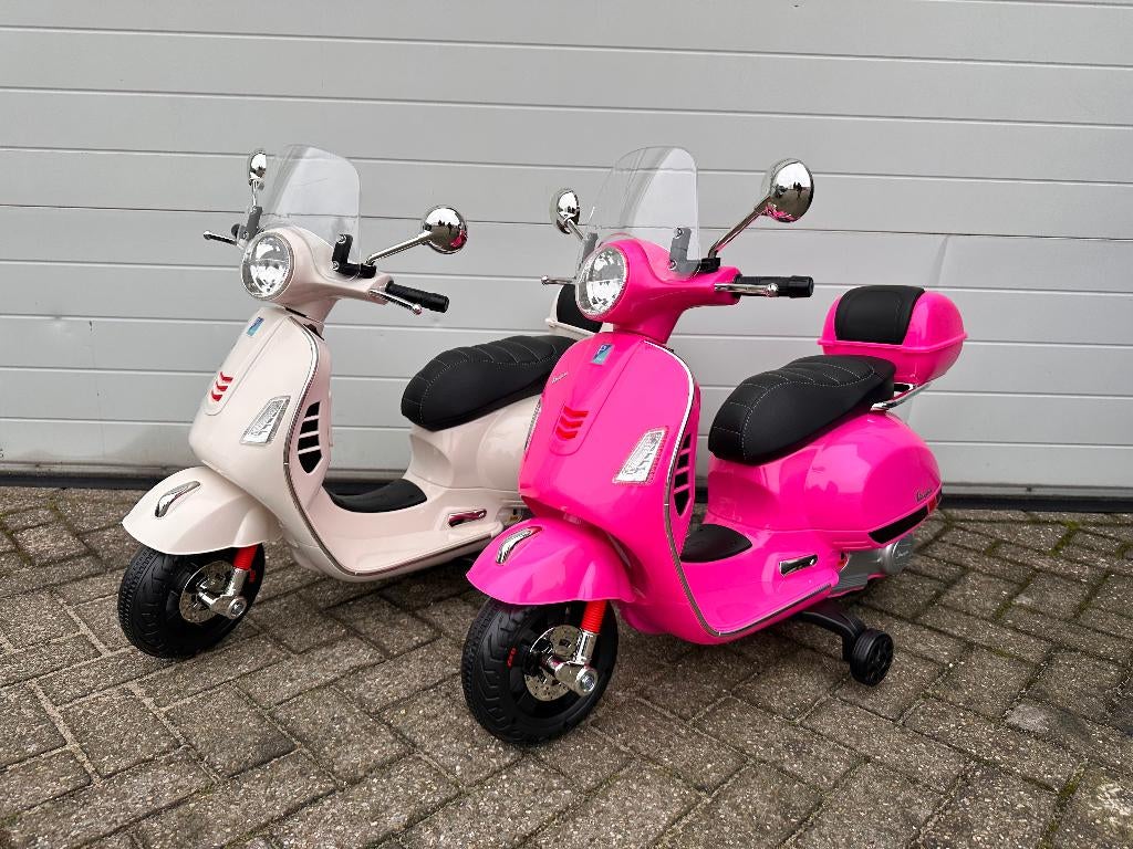 Vespa GTS Super 12v scooter wit Leer / MP3 / AUX verlichtin, Ophalen of Verzenden, Nieuw