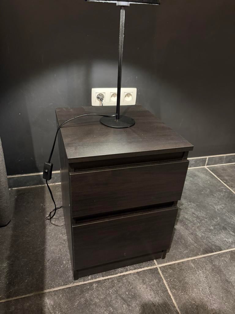 Zwart Ikea nachtkastje 2x, Huis en Inrichting, Ophalen, Zo goed als nieuw