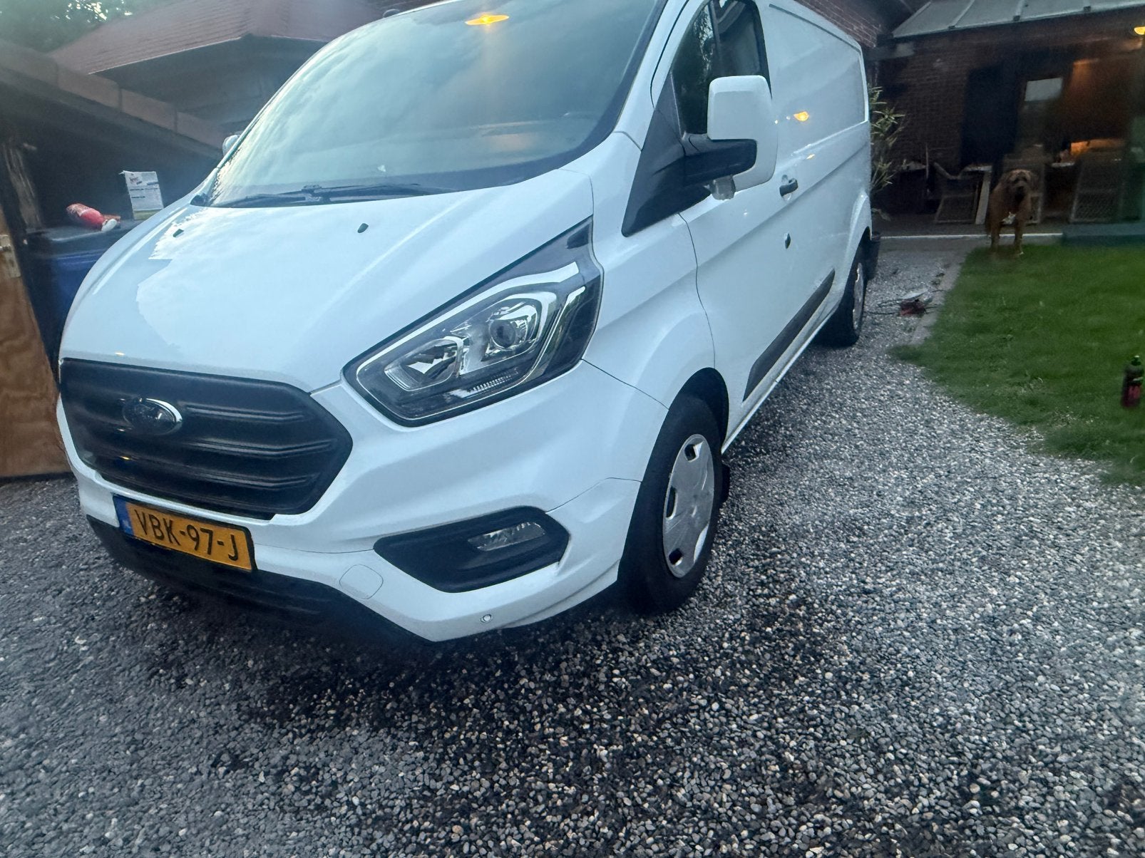 Ford Transit Custom GB 2.0 Tdci 130PK 340 L2h1 2019 Wit, Auto's, Bestelwagens en Lichte vracht, Stof, Wit, 5 deurs, Particulier