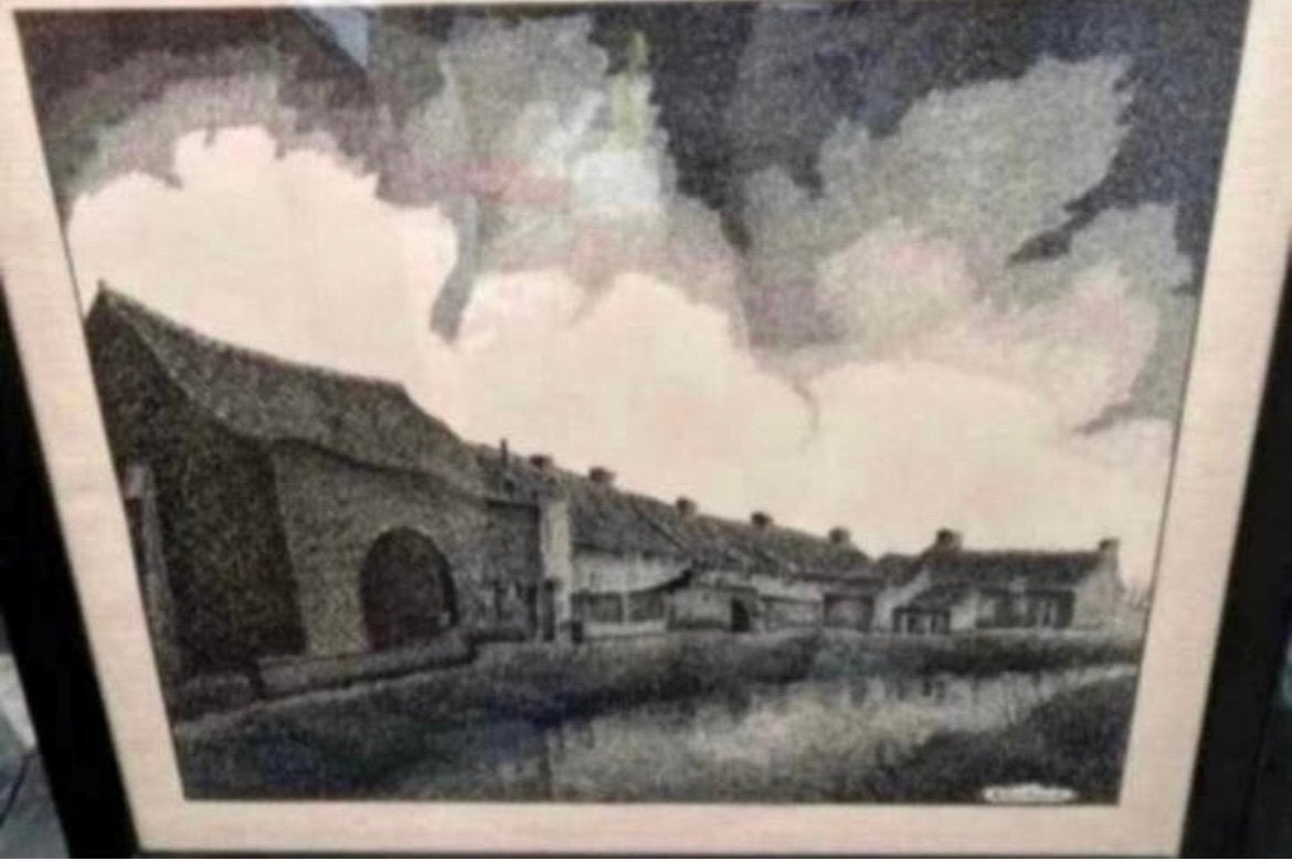 Ancien tableau signé de Boussu, Enlèvement