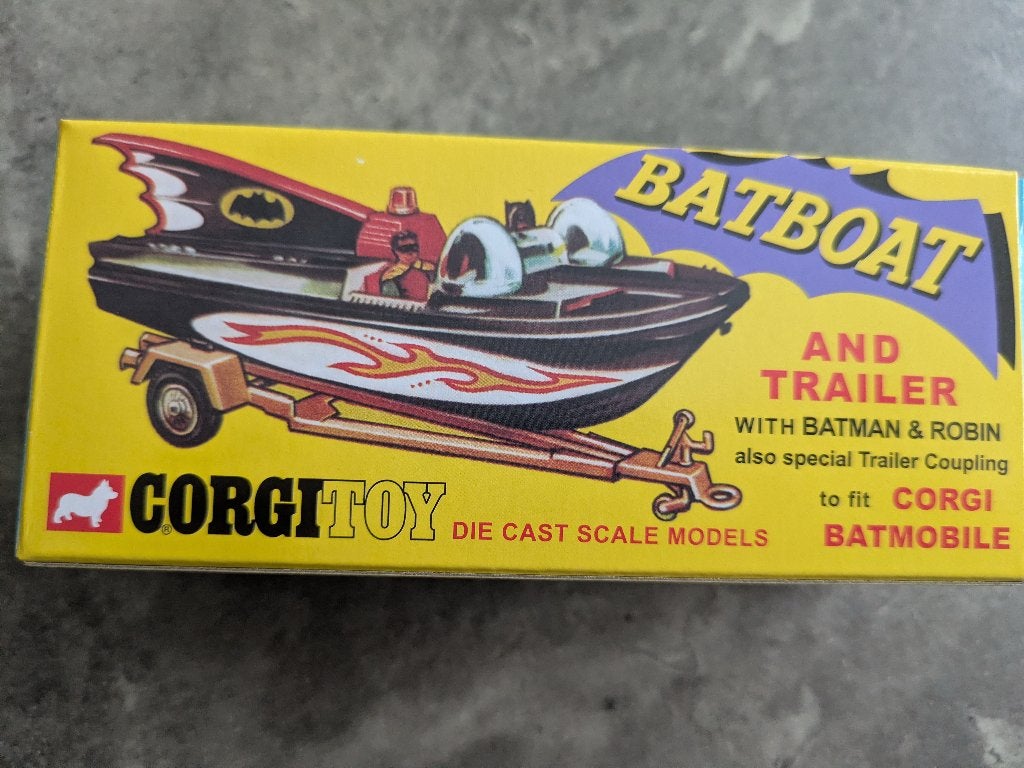BOÎTE VIDE CORGI TOYS BATBOAT/REMORQUE N 107, Envoi, Neuf, Corgi