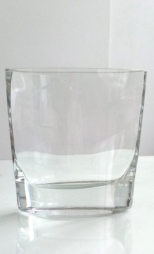 Vase en verre épais forme goutte/ovale Impeccable, Enlèvement
