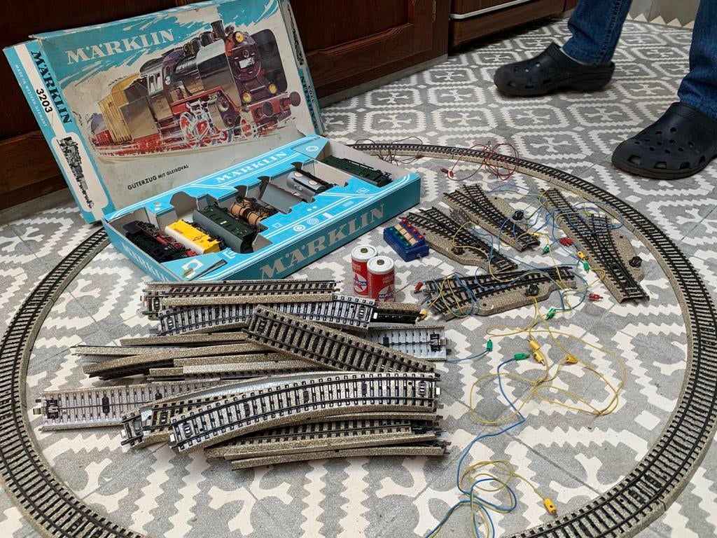 Marklin 3203 met doos en extra sporen, Ophalen, Gebruikt, Treinset, Märklin