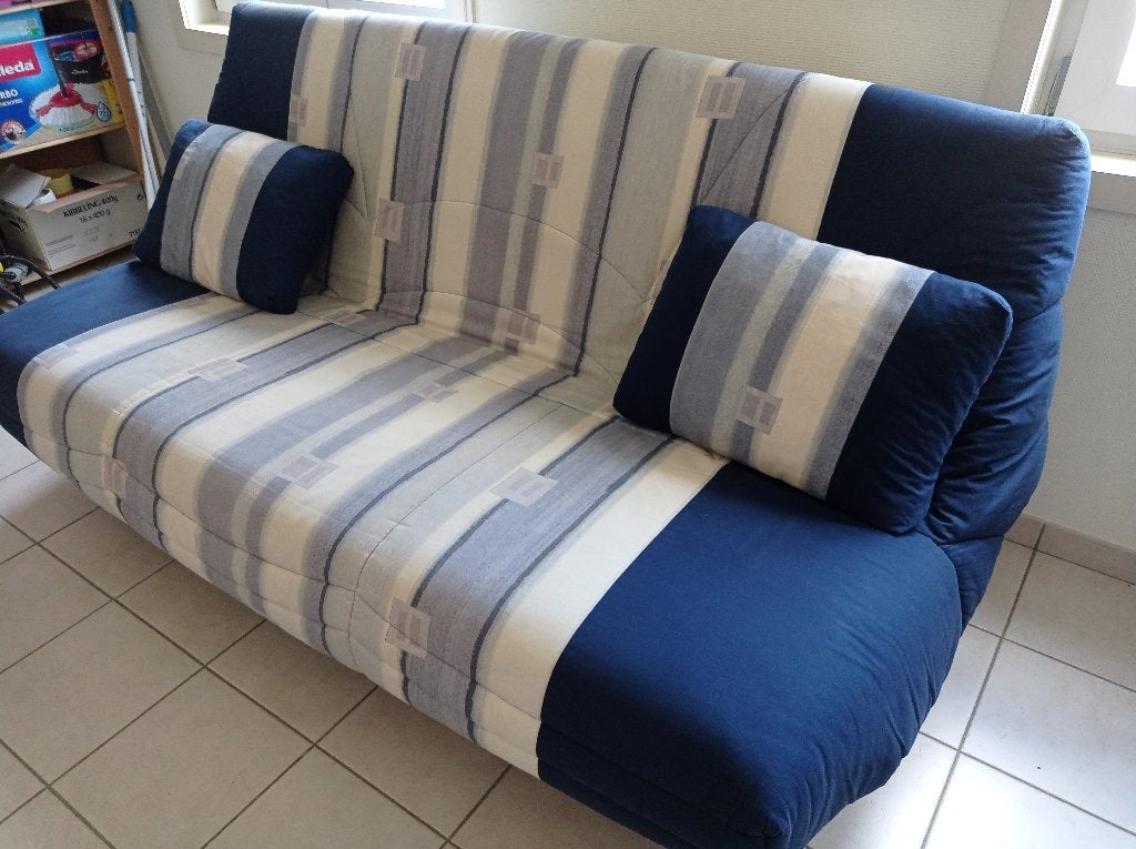 Clic clac overtrek + 2 kussens, Maison & Meubles, Chambre à coucher | Canapés-lits, Comme neuf, Enlèvement, 180 cm, 200 cm