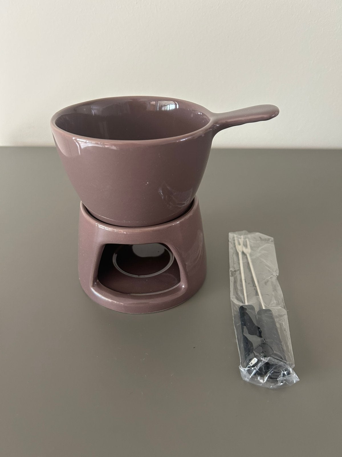 Fondue au chocolat avec bougie chauffe-plat, Electroménager, Enlèvement ou Envoi, Comme neuf