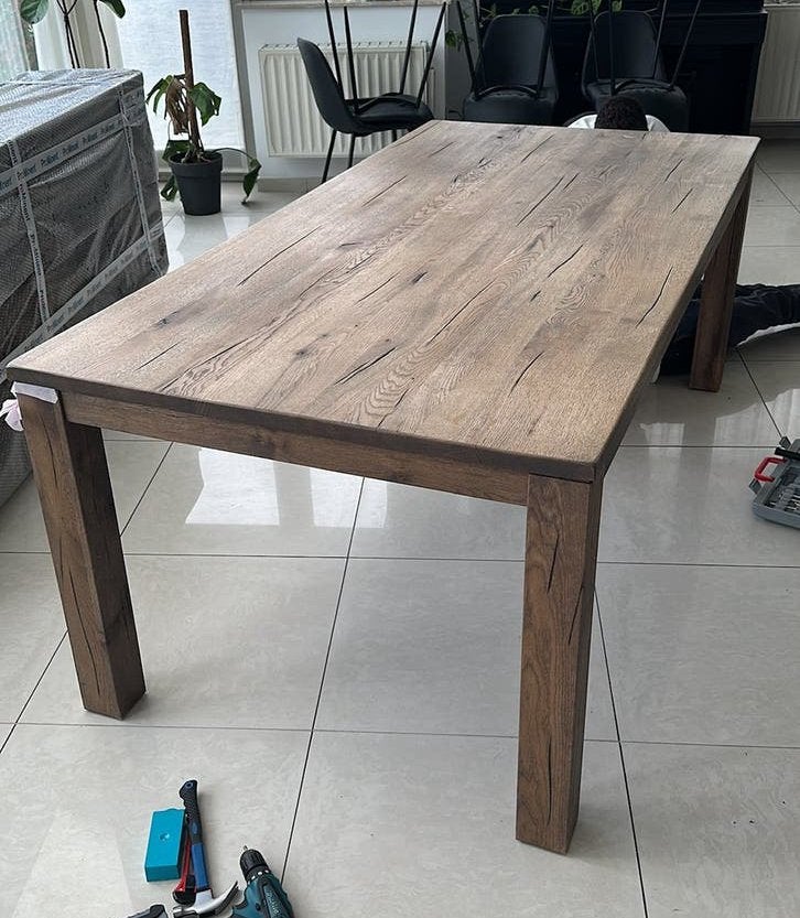 Eettafel H&H bruin hout, Enlèvement, Utilisé