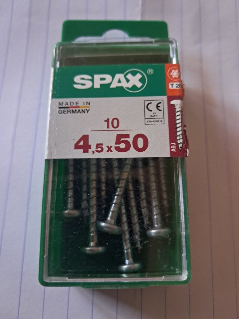 4,5x50mm – 10 stuks: Spax Universele Schroeven Staal, Ophalen of Verzenden, Nieuw