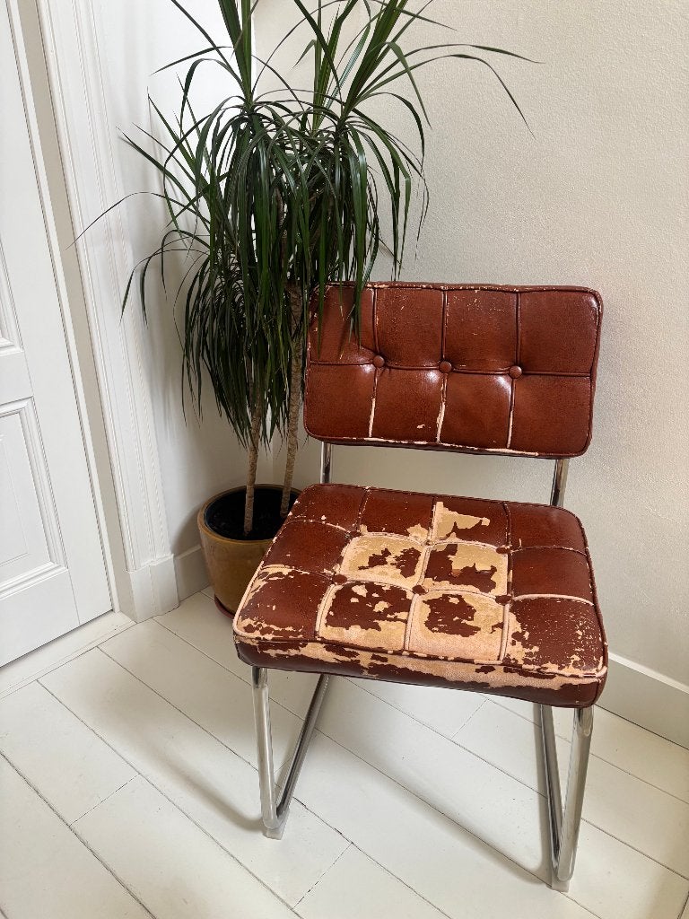 Set van 2 (bureau)stoel (Mid-Century Modern), Ophalen, Gebruikt, Bruin, Bureaustoel