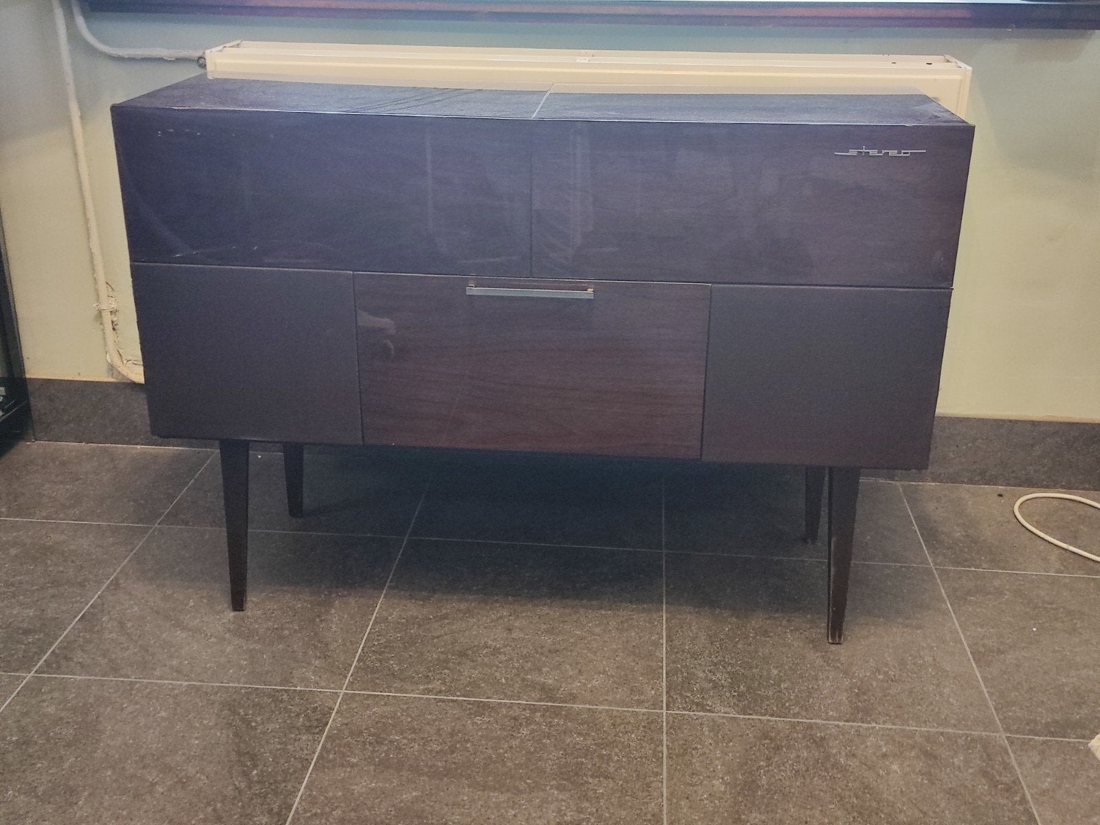 Meuble hi-fi stéréo vintage, Maison & Meubles, 25 à 50 cm, Avec porte(s), 100 à 150 cm, Enlèvement