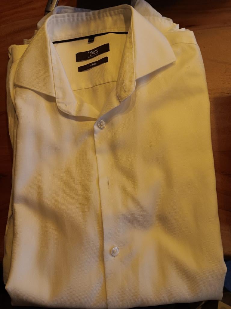 Wit gekleed hemd slim fit, Enlèvement, Blanc