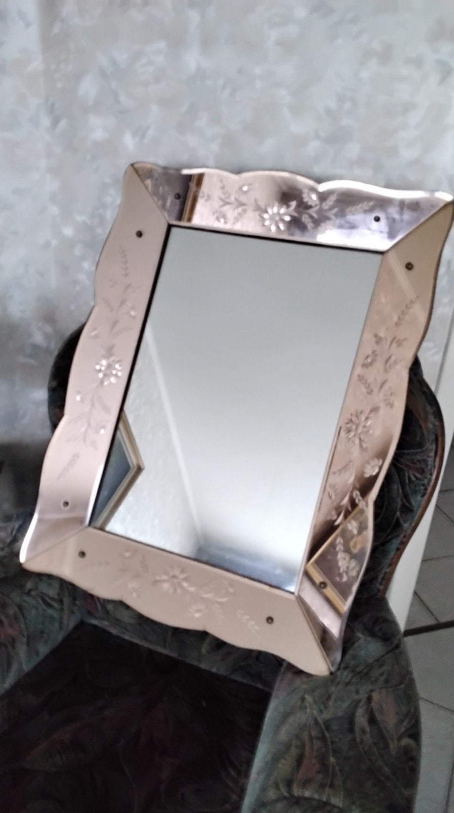 très beau miroir d ’epoque, Antiek en Kunst, Ophalen, Rechthoekig, 50 tot 100 cm, Minder dan 100 cm