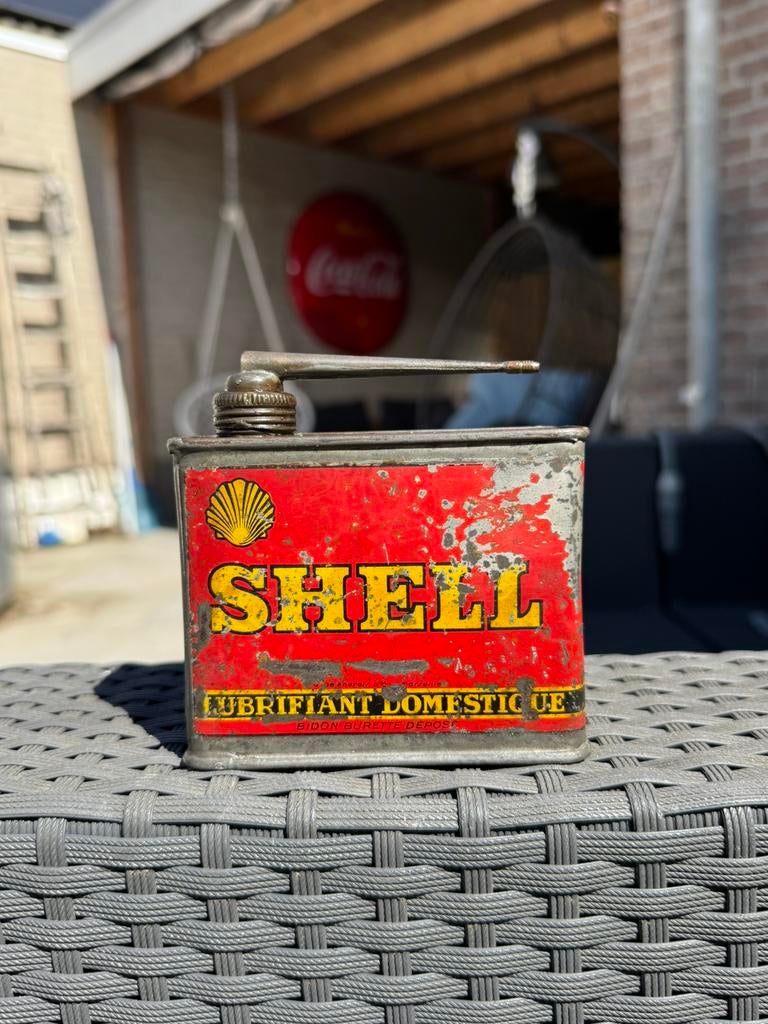 Mini SHELL olie blikje, Ophalen of Verzenden, Gebruikt, Gebruiksvoorwerp