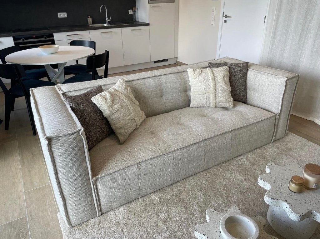 Canapé 3 places Maisons du Monde, 200 à 250 cm, Banc droit, Comme neuf, Enlèvement