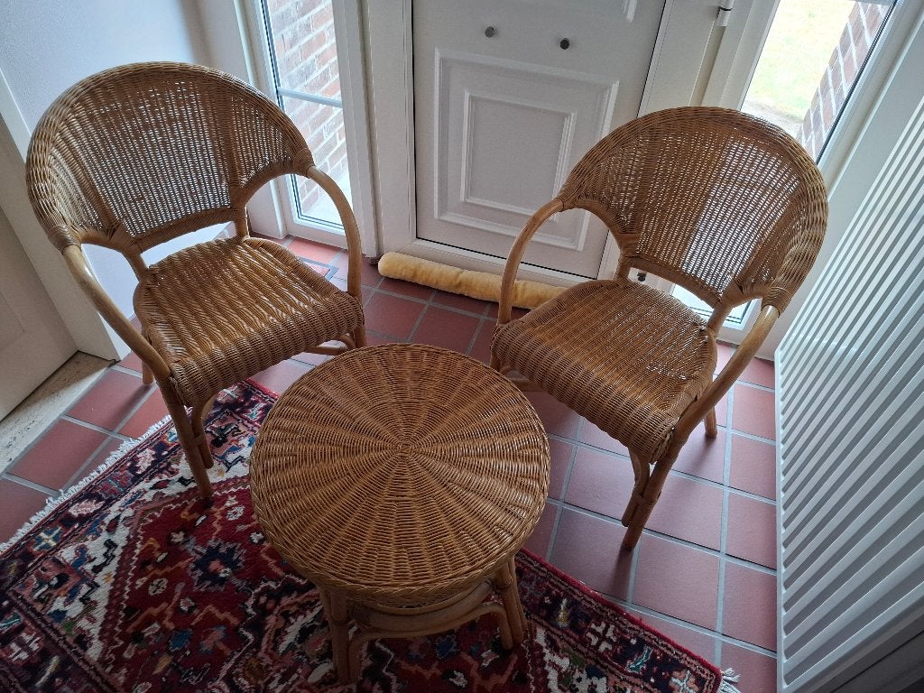 Rieten stoelen, Huis en Inrichting, Ophalen, Twee, Bruin, Riet of Rotan