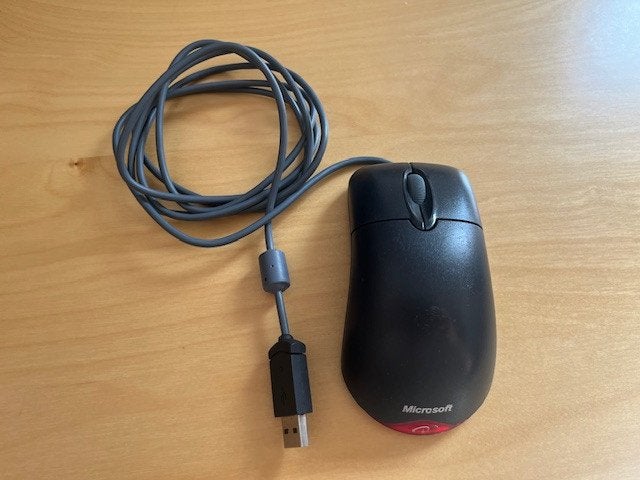 Microsoft Wheel Mouse Optical Black, Computers en Software, Muizen, Ophalen of Verzenden, Gebruikt, Bedraad, Muis