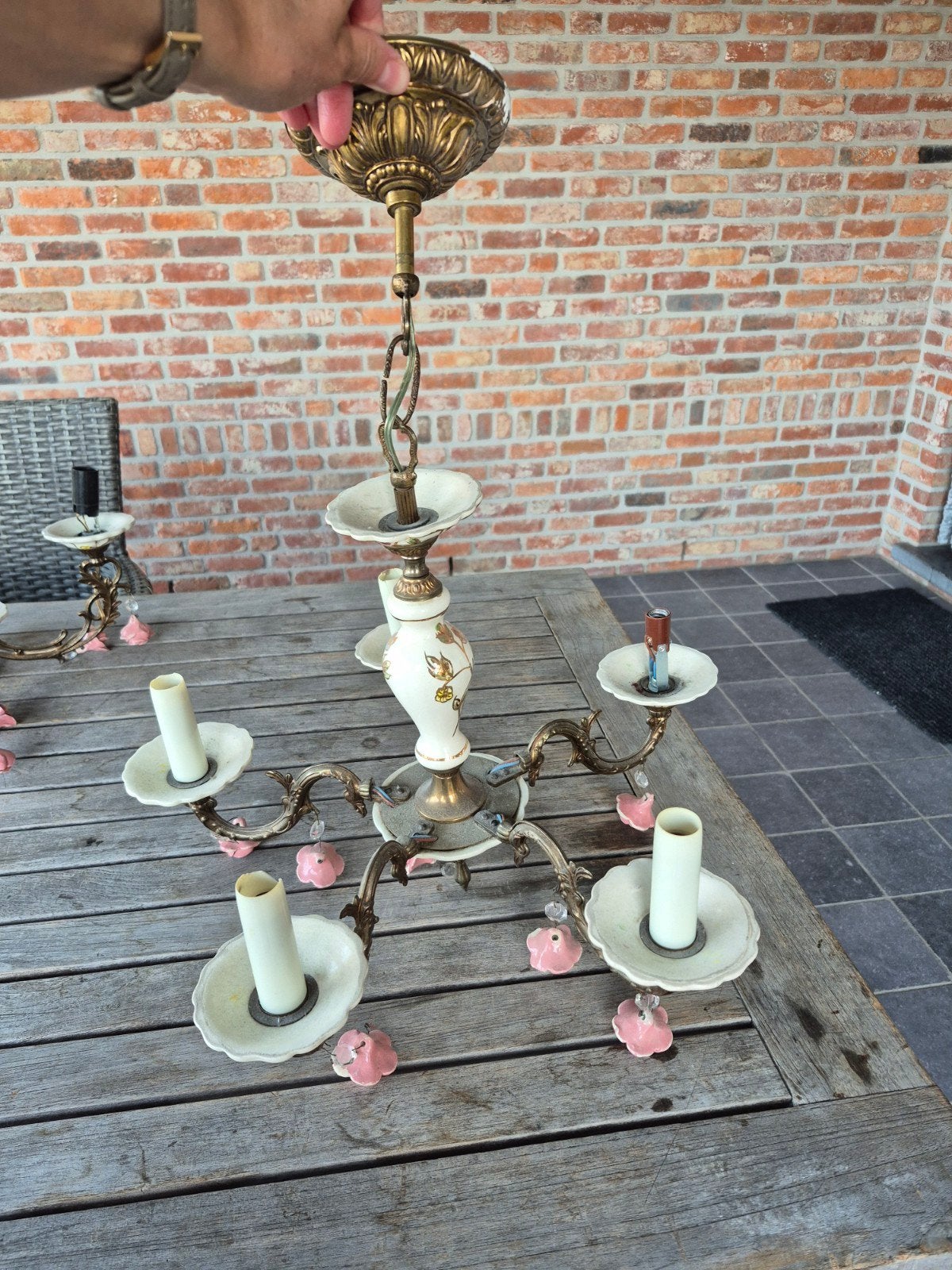 Antieke luster, Huis en Inrichting, Lampen | Kroonluchters, Ophalen