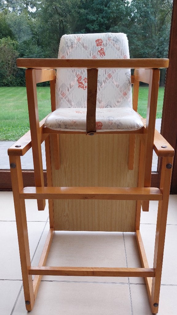 Retro houten kinderstoel, om te vormen tot tafeltje, Kinderen en Baby's, Ophalen, Gebruikt, Overige typen