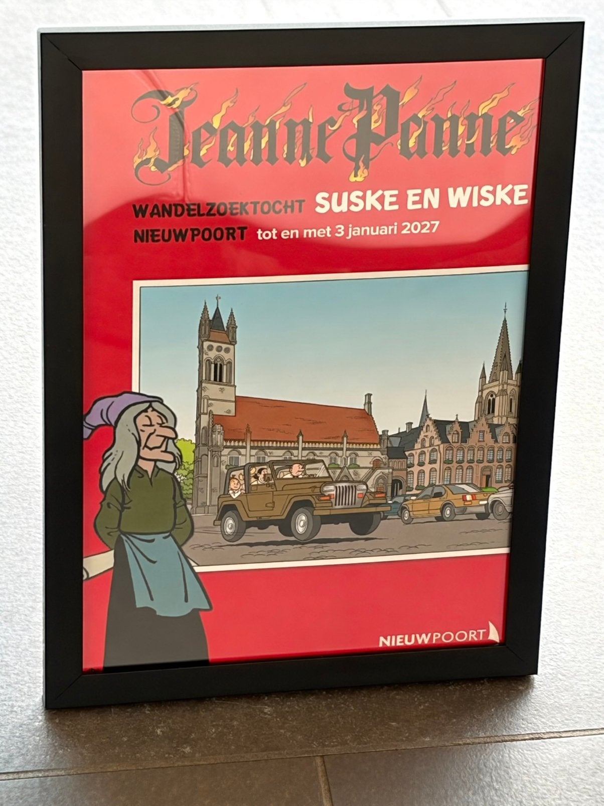 Suske en Wiske - Jeanne Panne, Antiquités & Art, Autre technique, Enlèvement ou Envoi, Personnages et figures fantastiques, Encadré