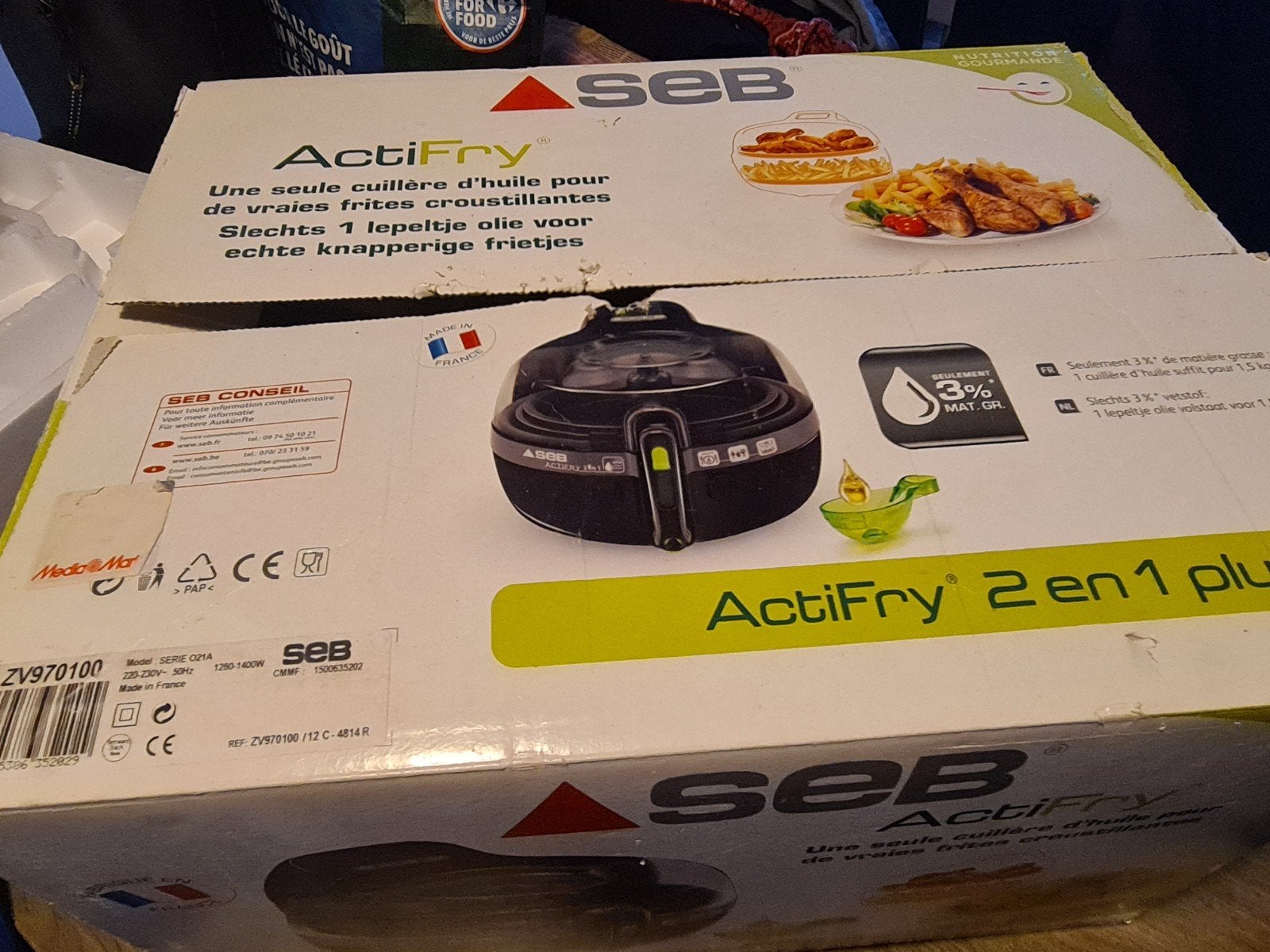 SEB actifry 2 in 1, Ophalen, Zo goed als nieuw, Airfryer