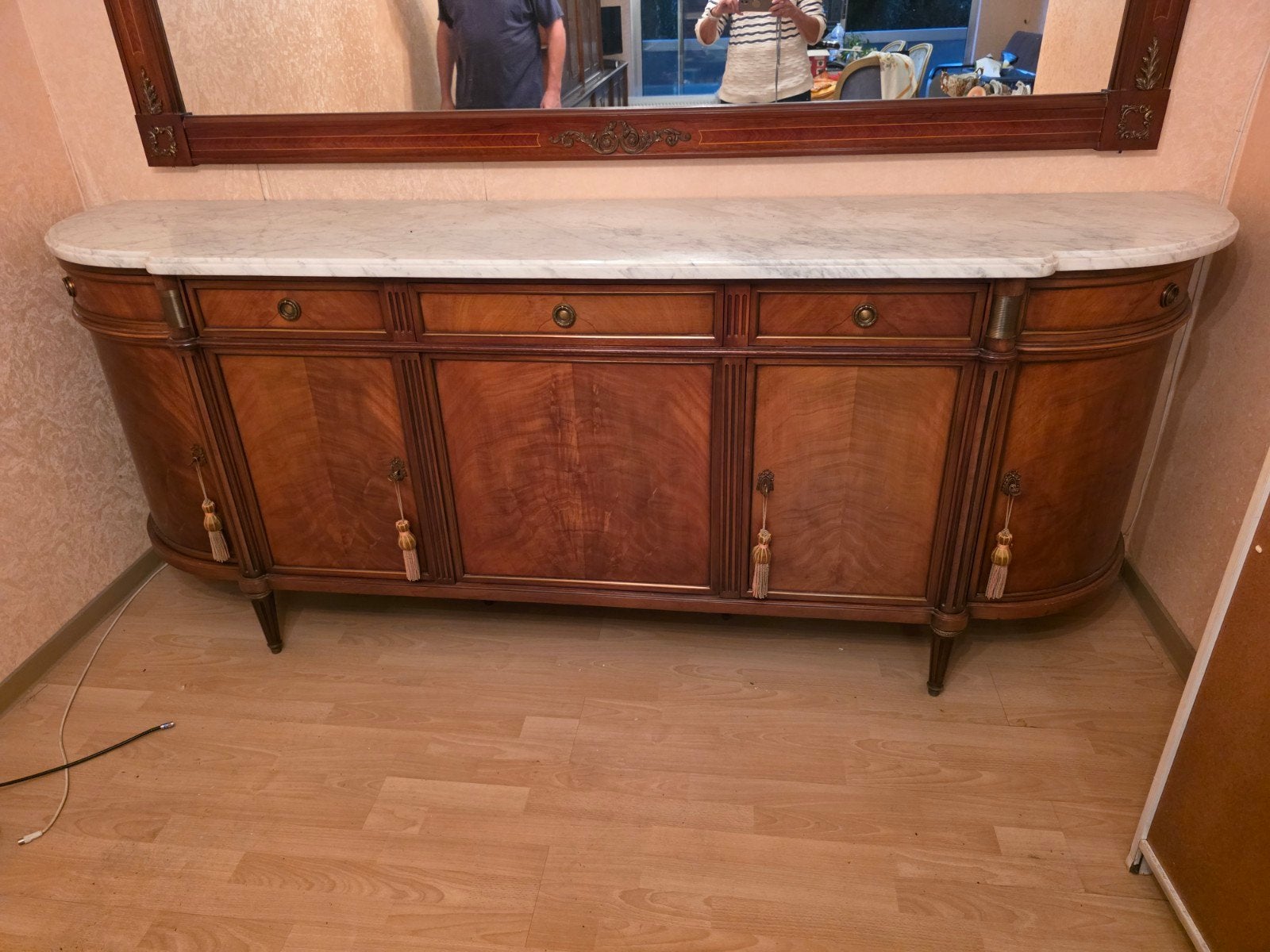 Buffet et miroir assorti, Louis XVI, Autres essences de bois, Enlèvement, Utilisé