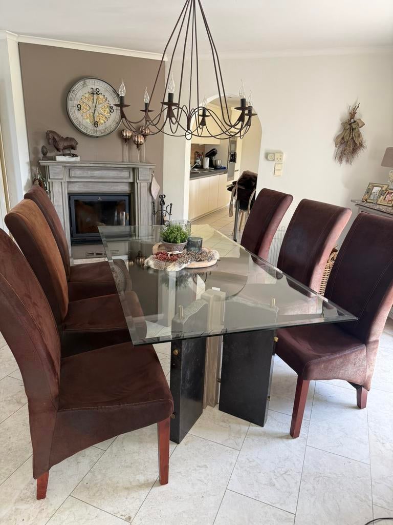 Stoelen eetkamer, Enlèvement, Tissus, Landelijk, Brun