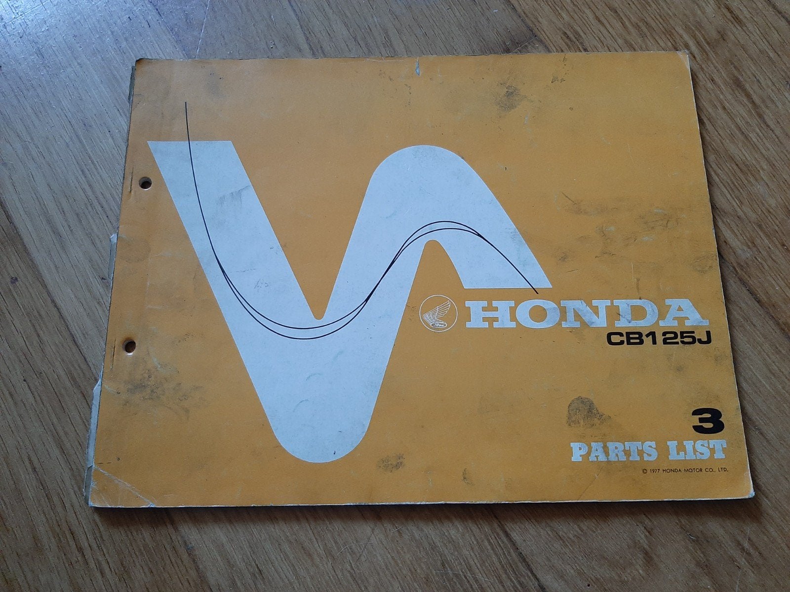 Honda CB125J Onderdelenlijst - Origineel (1977), Motoren, Ophalen of Verzenden, Honda