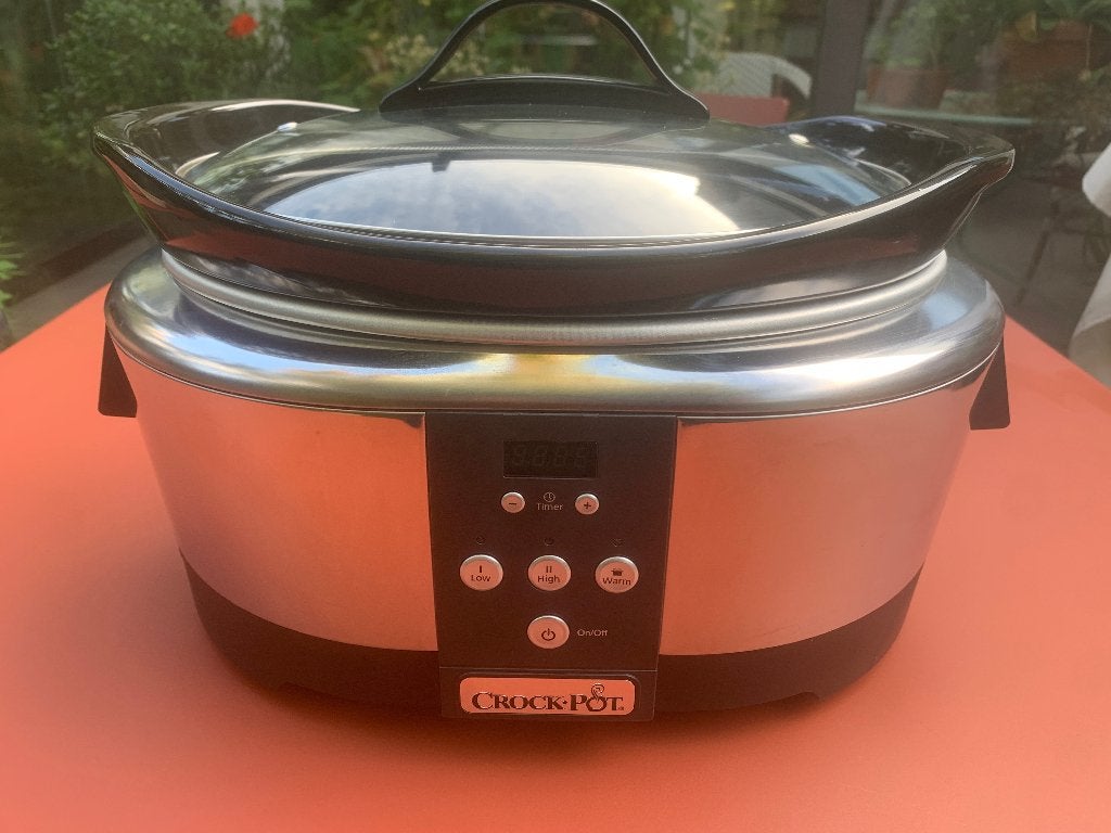 Mijoteuse Crockpot 5,7 litres programmable, Ophalen, Timer, Zo goed als nieuw