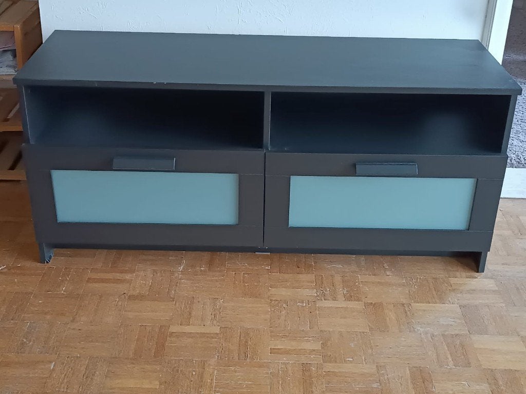 Tv-meubel zwart met lades., Ophalen, Overige materialen, Gebruikt, 100 tot 150 cm