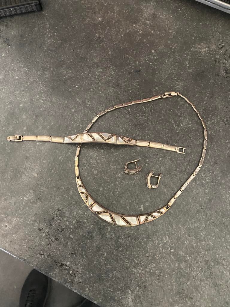 Antieke Oosterse sieraden in sterling 925 zilver, Handtassen en Accessoires, Antieke sieraden, Ophalen, Zilver, Armband