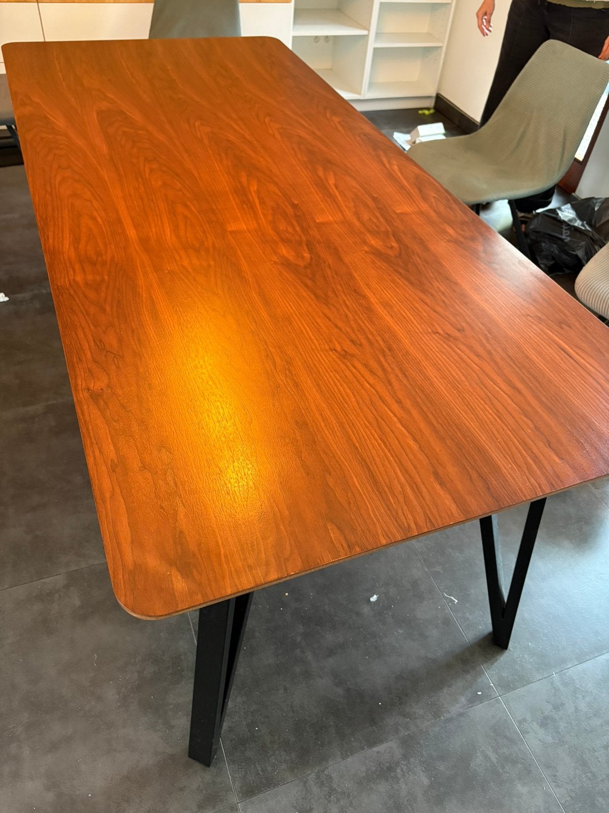 Stevige houten/metalen tafel 2m x 0,9m, Huis en Inrichting, Tafels | Eettafels, Ophalen, 50 tot 100 cm, Vijf personen of meer