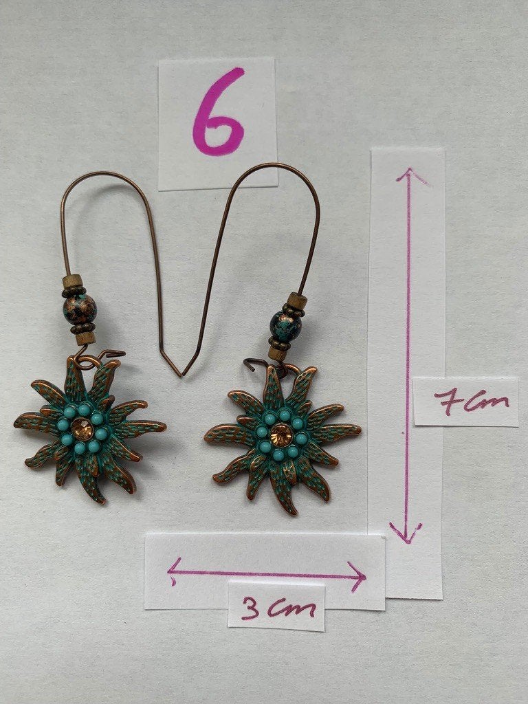 Superbes nouvelles boucles d'oreilles — style Boho/Ibiza, Neuf, Autres couleurs, Autres matériaux, Pendantes
