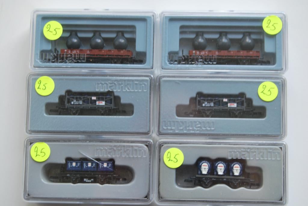 6 wagons marchandise Marklin Echelle Z Miniclub, Enlèvement ou Envoi, Wagon, Comme neuf, Courant continu