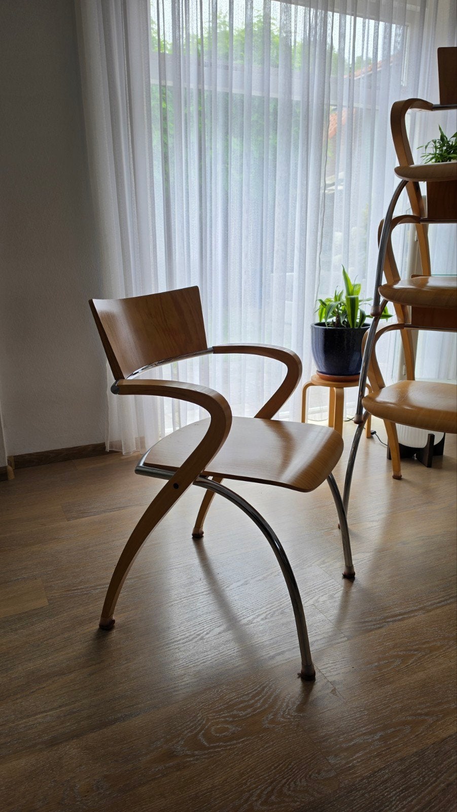 4x vintage stoelen "Can Can" Komplot Design, Maison & Meubles, Chaises, Autres couleurs, Enlèvement, Bois, Quatre