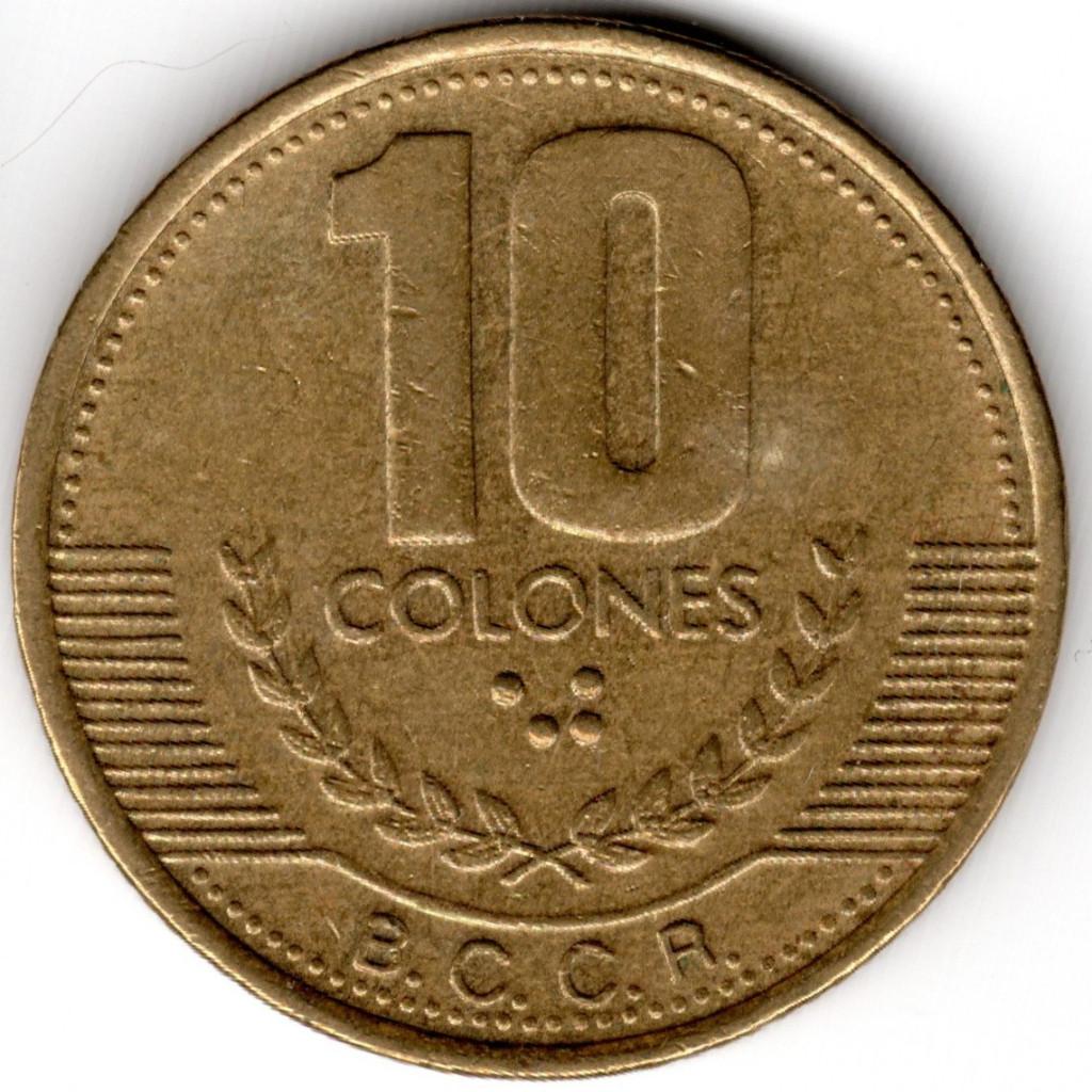 Costa Rica : 10 Colones 1999 KM #228a .2 Ref 15440, Enlèvement ou Envoi, Amérique centrale, Monnaie en vrac
