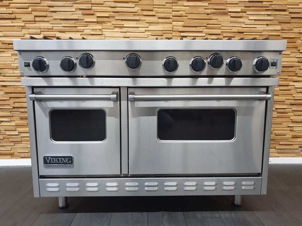Viking Fornuis 120cm RVS 2 GASOVENS teppanyaki plaat 6 pits, Electroménager, Gaz, Classe énergétique A ou plus économe, Comme neuf