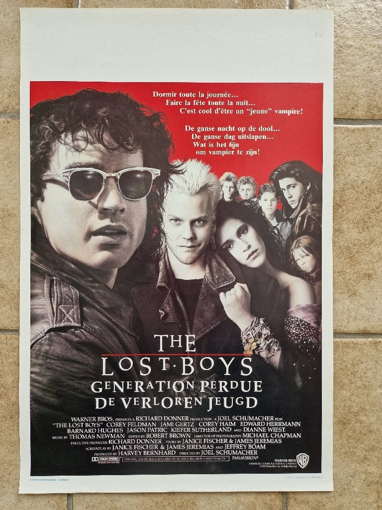 filmaffiche The Lost Boys 1987 filmposter, Rechthoekig Staand, Ophalen of Verzenden, Zo goed als nieuw, A1 t/m A3