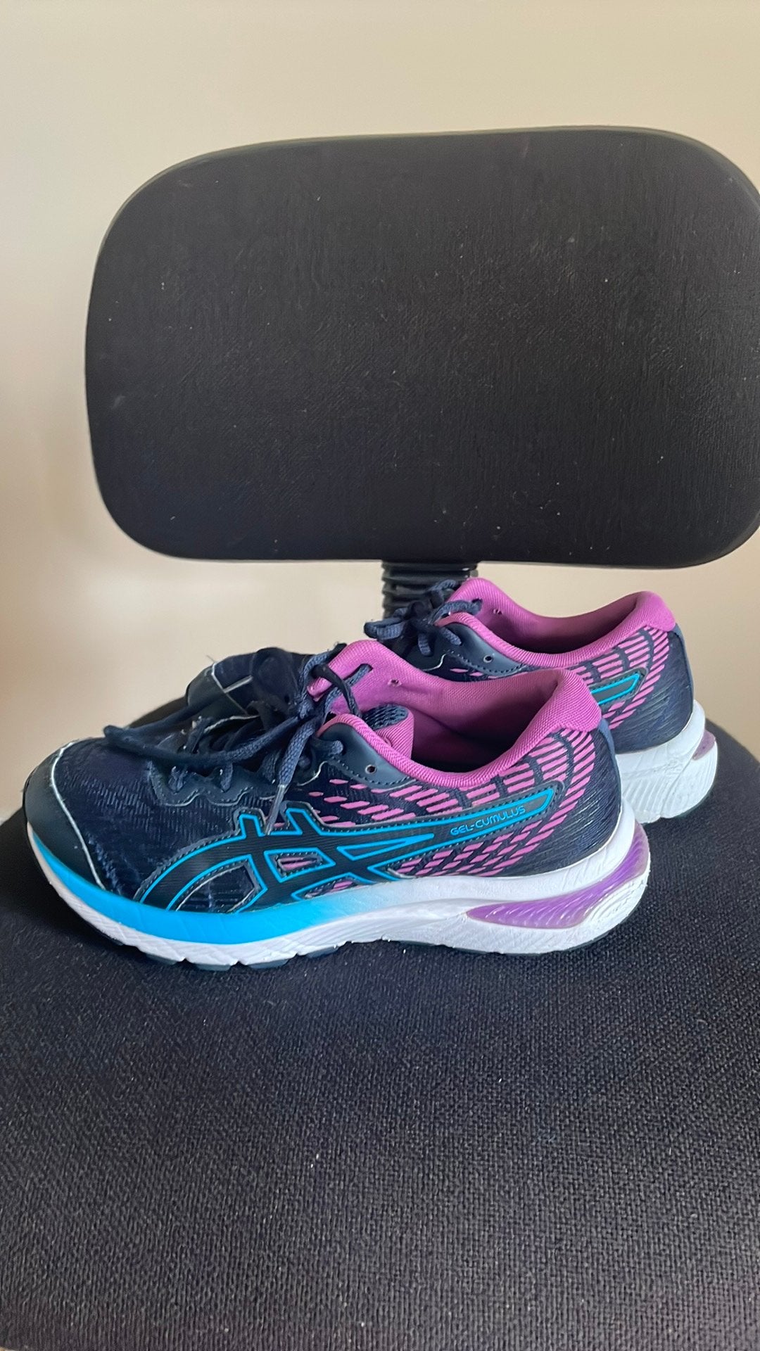 Chaussures de course Asics, bleues et lilas 37.5, Course à pied, Enlèvement ou Envoi, Chaussures de course à pied, Utilisé