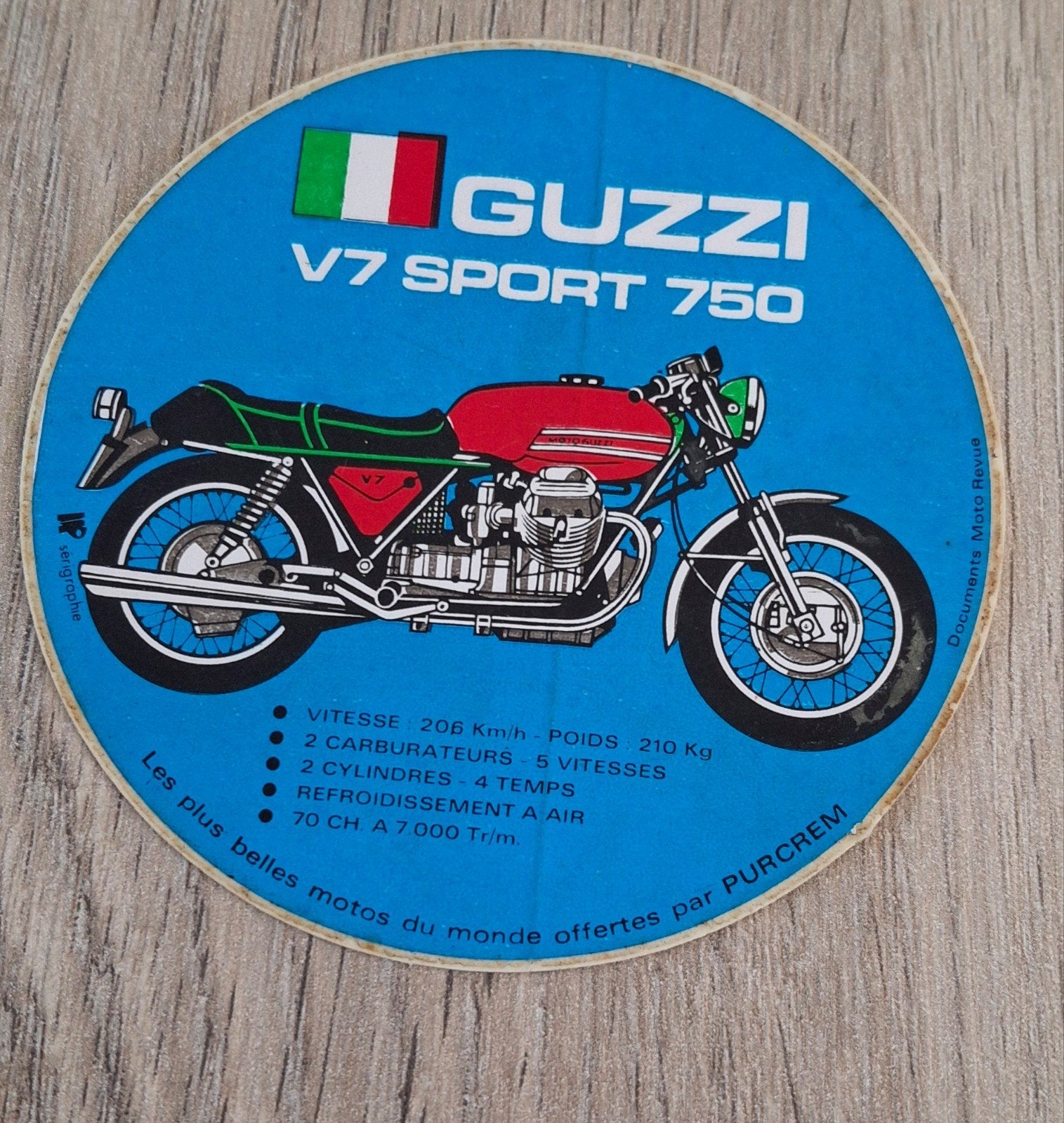 vintage sticker moto merk Guzzi V7 Sport 750, Ophalen of Verzenden, Zo goed als nieuw, Merk