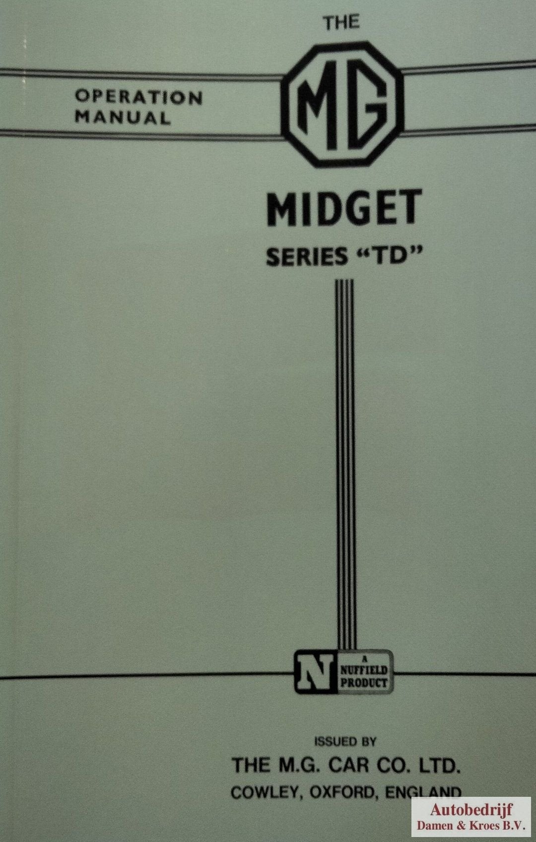 Handboek MG Midget series TD (210-600 Engelstalig), Ophalen of Verzenden