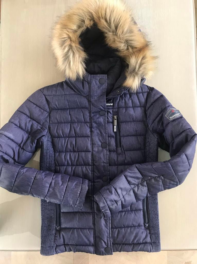 Superdry jas XS, Ophalen of Verzenden, Zo goed als nieuw, Maat 34 (XS) of kleiner, Blauw