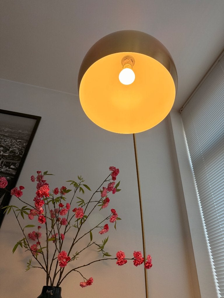 Prachtig gouden staanlamp met Hue light!!, Ophalen, Zo goed als nieuw, 150 tot 200 cm