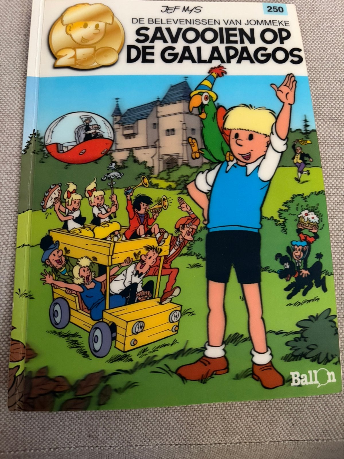 Boek Jommeke savooien op de Galapagos 1 e druk, Boeken, Eén stripboek, Ophalen of Verzenden, Gelezen