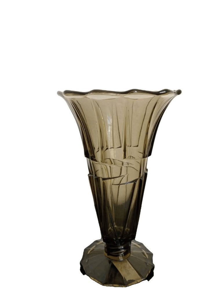 Vintage vaas in rookglas., Ophalen of Verzenden