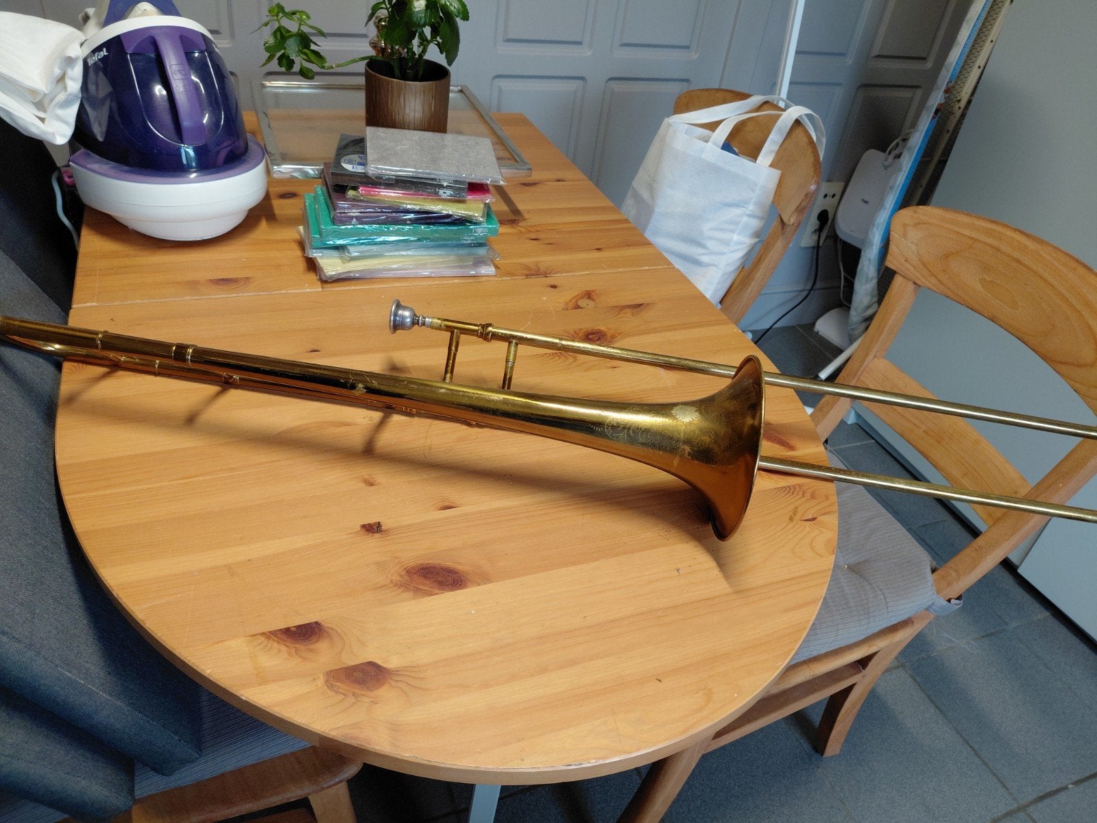 oude trombone, beuscher solo xl,jaar 1909, Musique & Instruments, Enlèvement