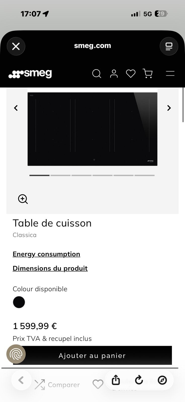 Taque haut de gamme smeg, Enlèvement, Comme neuf, Induction