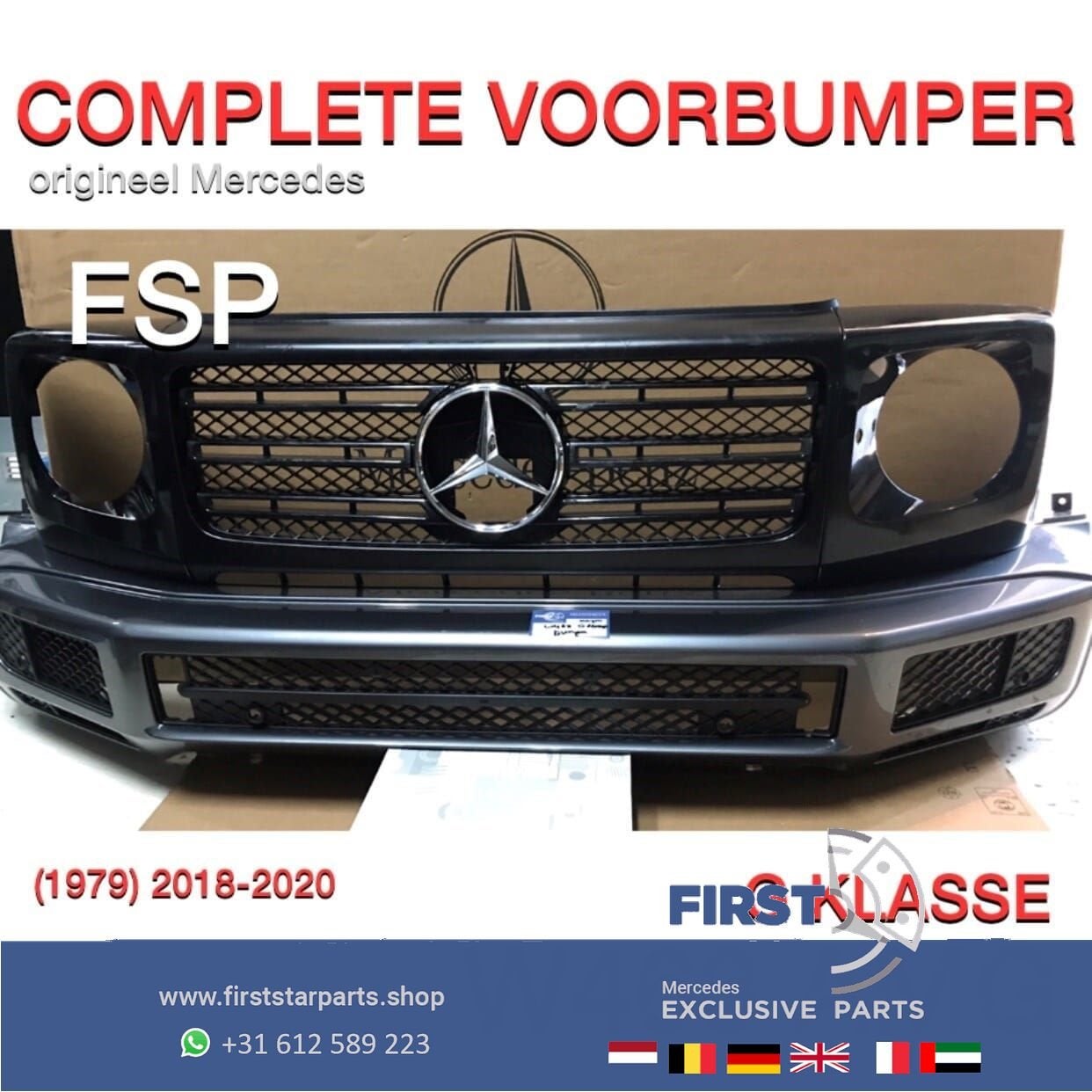 W463 G KLASSE AMG VOORBUMPER GRIJS origineel Mercedes AMG 63, Gebruikt, -, Voor, Ophalen of Verzenden