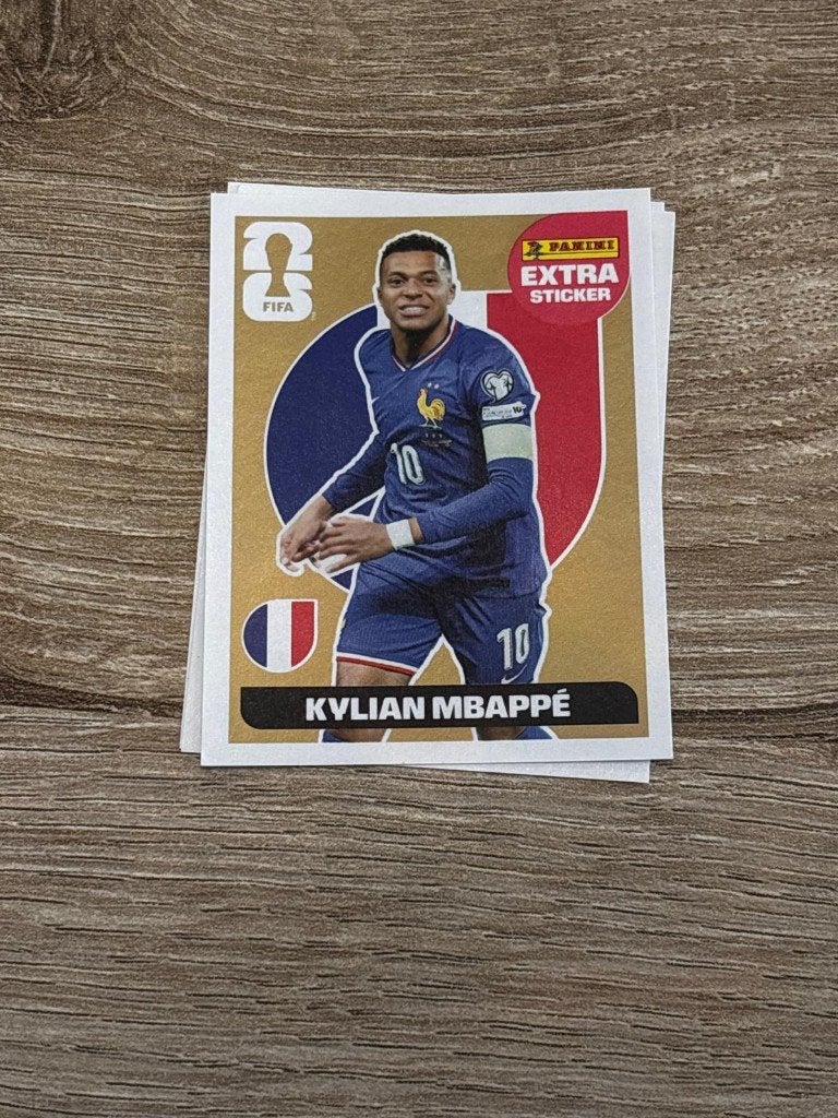 Gouden Mbappé extra sticker panini WK 2026, Verzamelen, Ophalen of Verzenden, Nieuw
